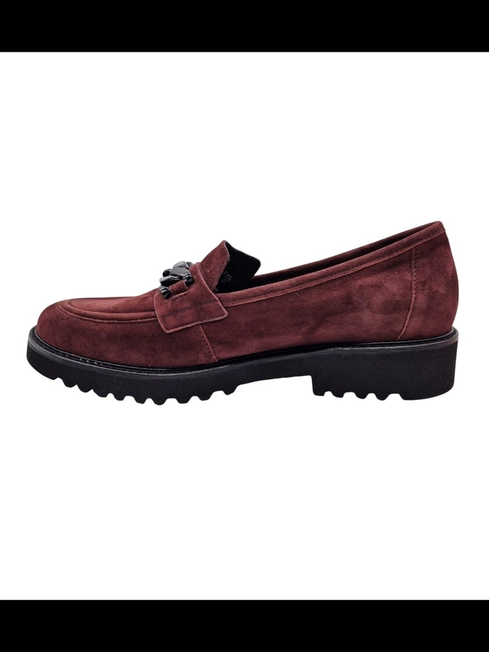 Mephisto Women's Burgundy Suede Chain-Trim Loafers Size 8 - Picture 4 of 8